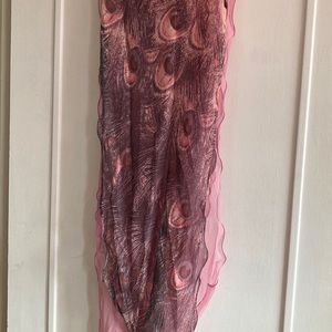 Scarf with subtle peacock print